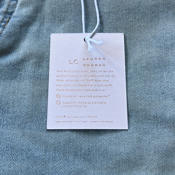 LC Lauren Conrad Mid Rise Slim Fit Boyfriend Jeans Brigitte Light Wash Denim NWT - Picture 7 of 11
